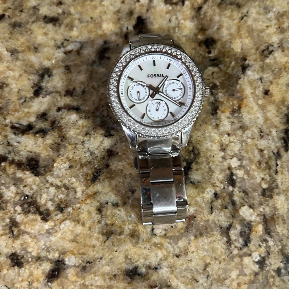 Fossil Women's Silver and White Watch